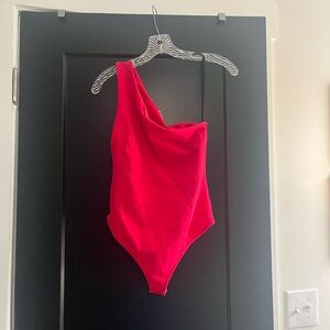 Free People One-Shoulder Pink Bodysuit